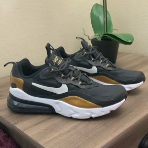 Nike AirMax 270 React Black and Gold